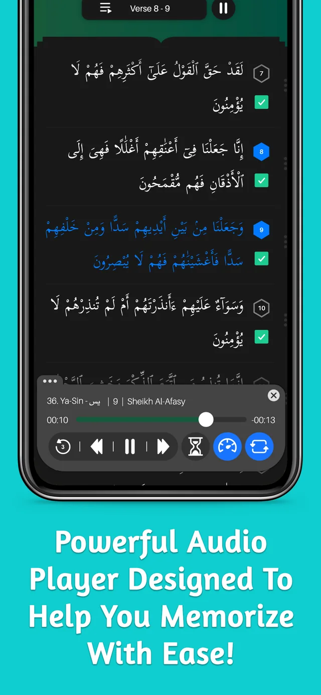 Powerful audio player in dark mode